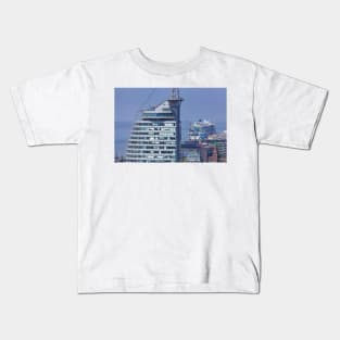 Atlantic Sail City Hotel, harbor, Havenwelten, Bremerhaven, Bremen, Germany Kids T-Shirt